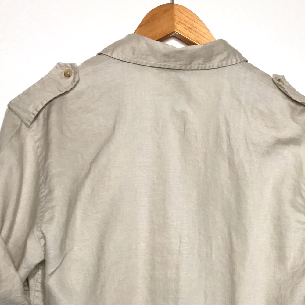 Lauren Ralph Lauren 100% Linen Button Front Shirt - Picture 7 of 8